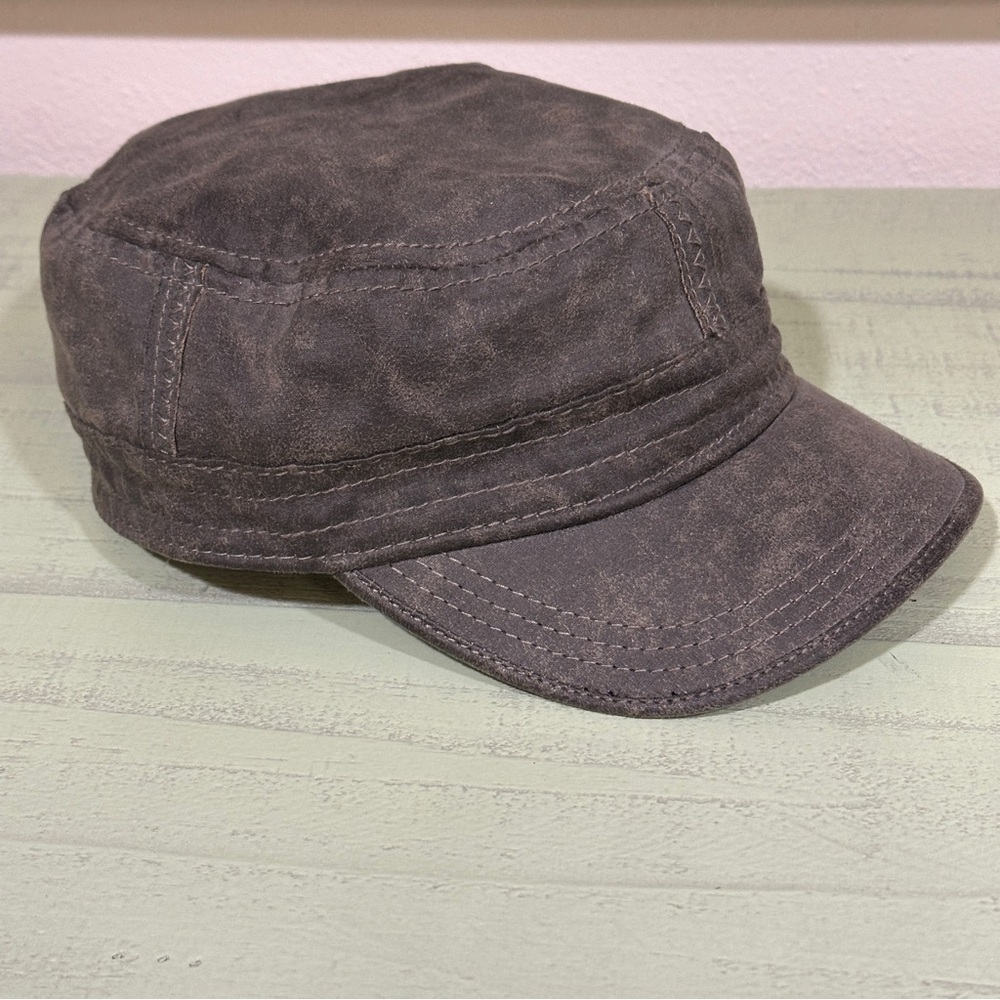 Distressed Military Style Cadet Hat/Newsboy/Captains Cap